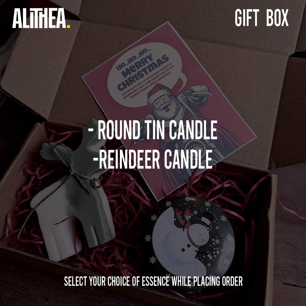 REINDEER WITH ROUND TIN CANDLE Alithea