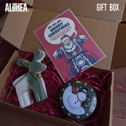 REINDEER WITH ROUND TIN CANDLE Alithea